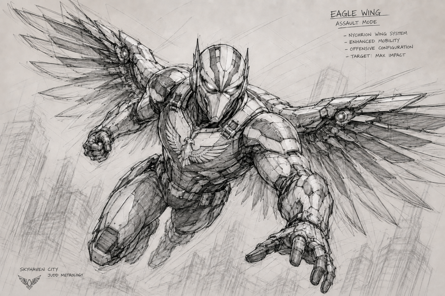 Assault Mode study: Nychrion wing system in offensive configuration